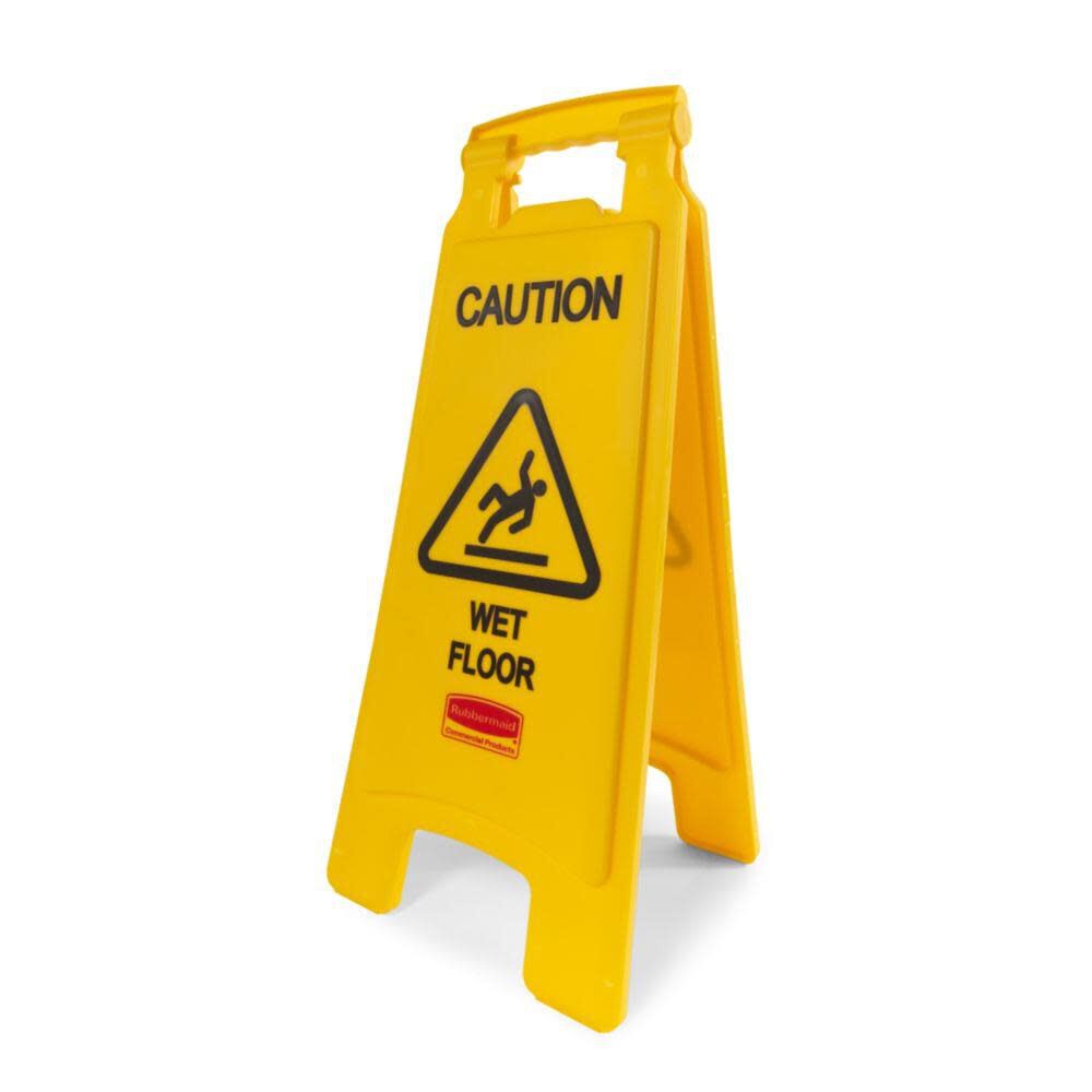 Rubbermaid Safety Floor Sign with Caution Wet Floor Imprint, large image number 1