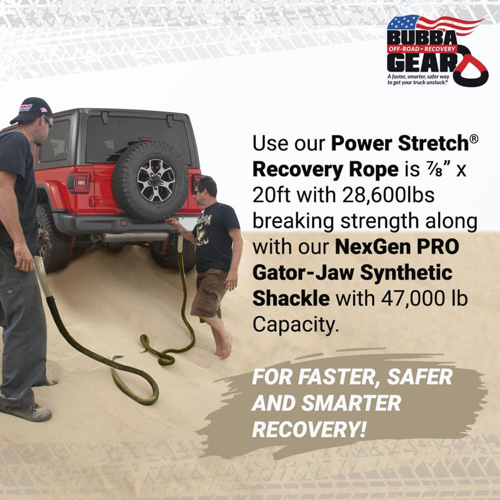 Bubba Rope 3/4 Inch x 20 Ft. Desert Tan Eye Off-Road Jeep Recovery Gear Set, large image number 4