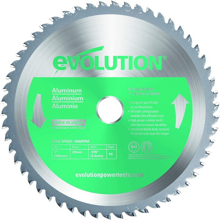 Evolution Power Tools 7in x 54T Aluminum Cutting Circular Saw Blade