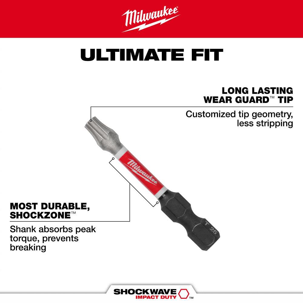 Milwaukee SHOCKWAVE Impact Bit 3 1/2inch T10 2pk, large image number 4