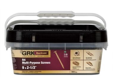 GRK Fasteners R4 Multi Purpose Framing & Decking Screws #9 x 2 1/2in 900qty, large image number 0