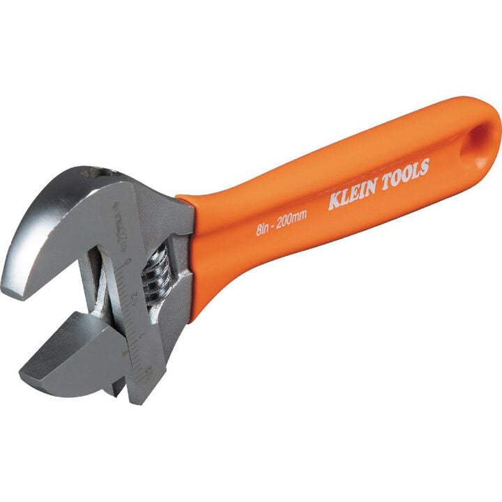 Klein Tools 8 Inch Extra-Wide Jaw Adjustable Wrench, large image number 5