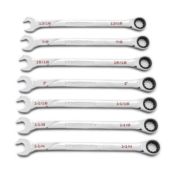 GEARWRENCH 120XP Universal Spline Sae XL Combination Ratcheting Wrench Set 7 Pieces