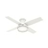 Hunter Fan Dempsey Ceiling Fan 44in Fresh White Blonde Oak/White, small