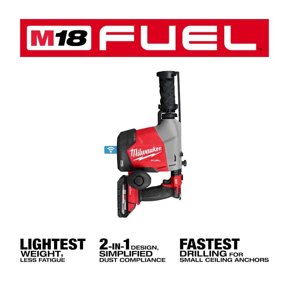 Milwaukee M18 FUEL Overhead Rotary Hammer with Integrated Dust Extraction, large image number 7