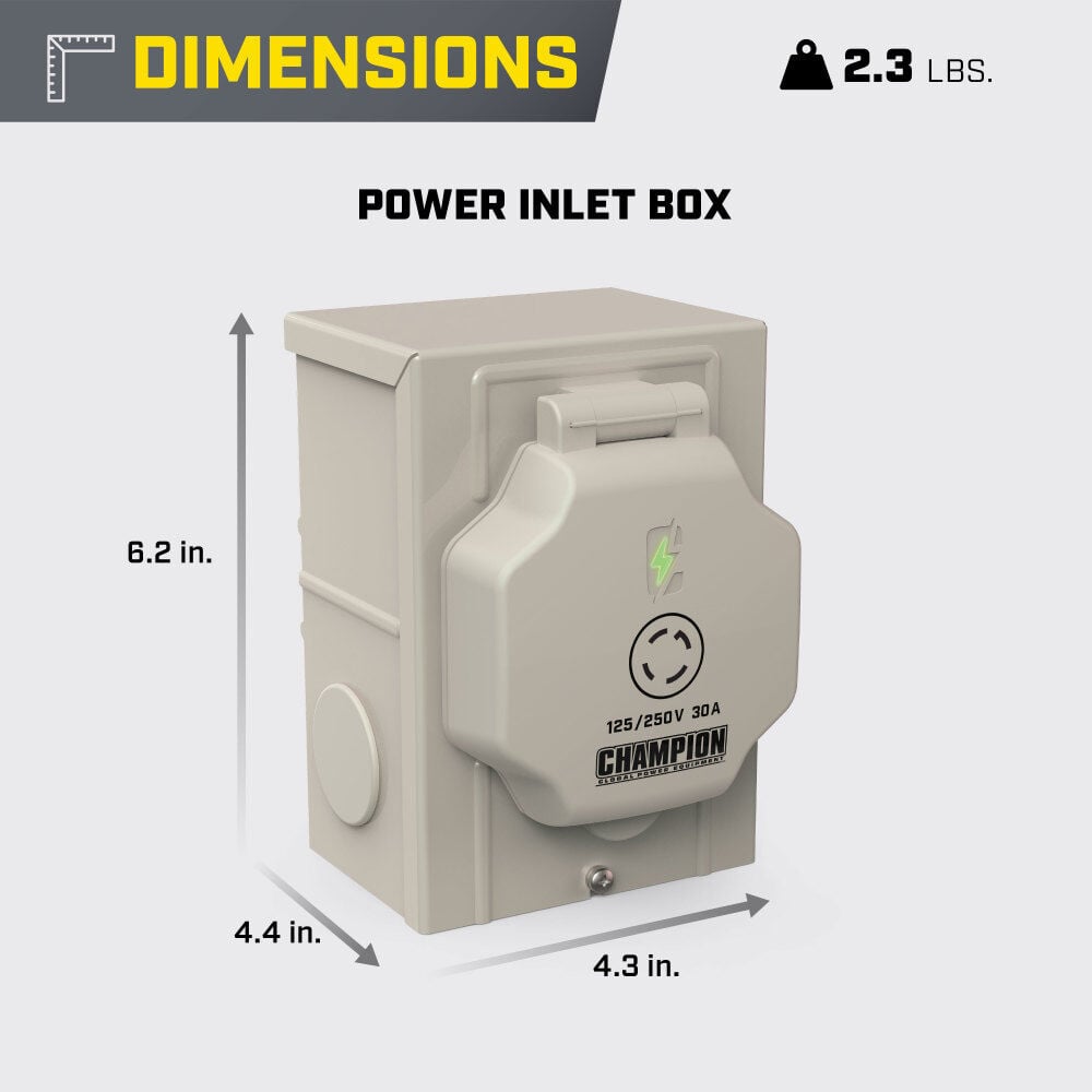 Champion Power Equipment 30-Amp Through Wall Generator Kit with Weather-Resistant Power Inlet Box, large image number 6