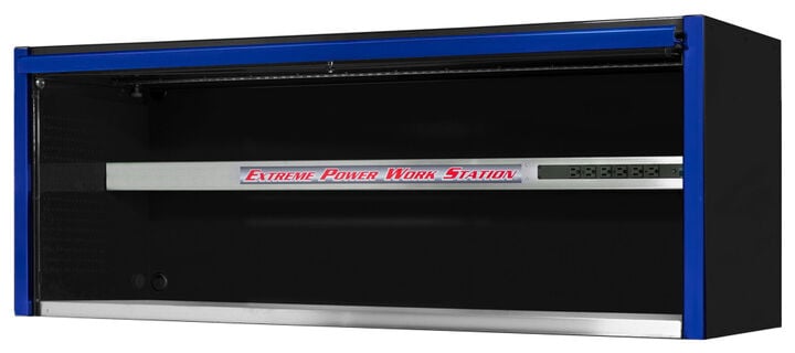 Extreme Tools 72in Black Power Workstation Hutch with Blue, large image number 1