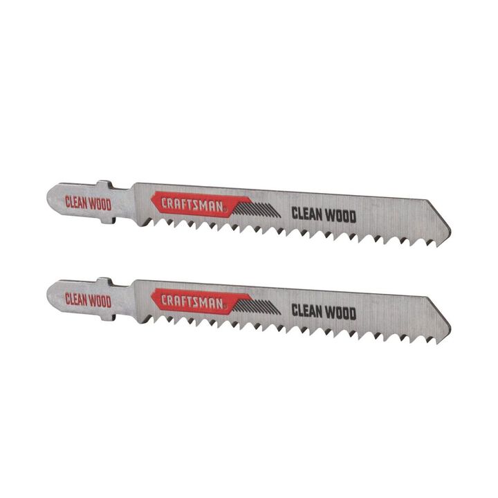 CRAFTSMAN 3-5/8 Inch 10 Tpi T-Shank Wood Cutting Jig Saw Blades, 2 Pack, large image number 1
