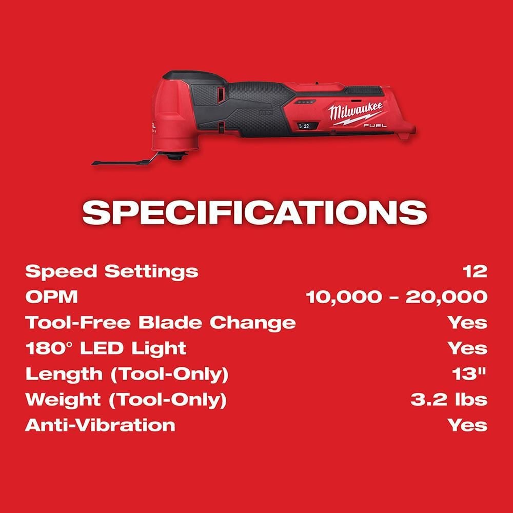 Milwaukee M12 FUEL Oscillating Multi-Tool Kit, large image number 7