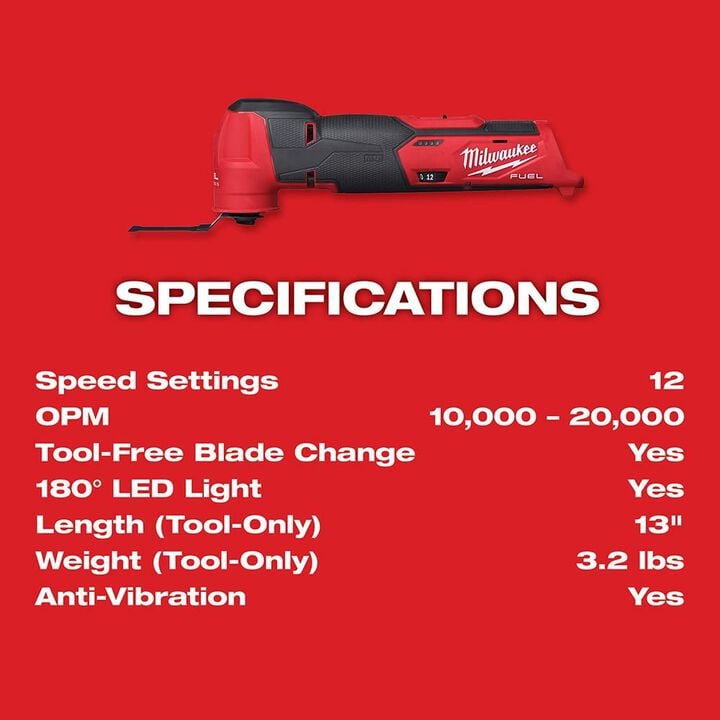 Milwaukee M12 FUEL Oscillating Multi-Tool Kit, large image number 6