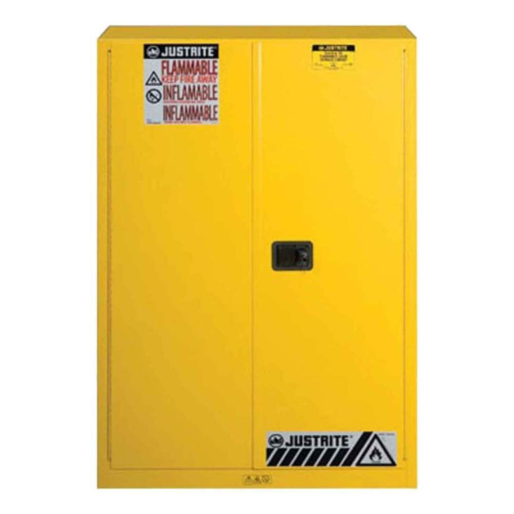 Justrite 45 Gallon Yellow Manual Close Flammable Cabinet, large image number 1