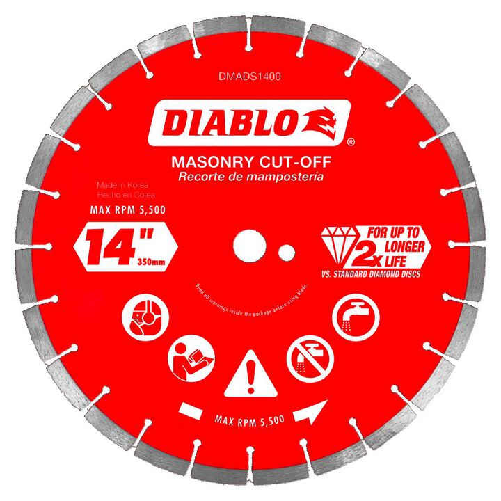 Diablo Tools 14 Inch Segmented Rim Diamond Cut-Off Blade for Masonry, large image number 0