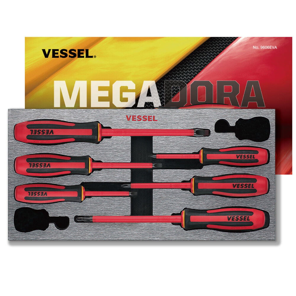 VESSEL MEGADORA Insulated Screwdriver Set Easy-Grip Flagship Drivers 6-Pieces, large image number 5