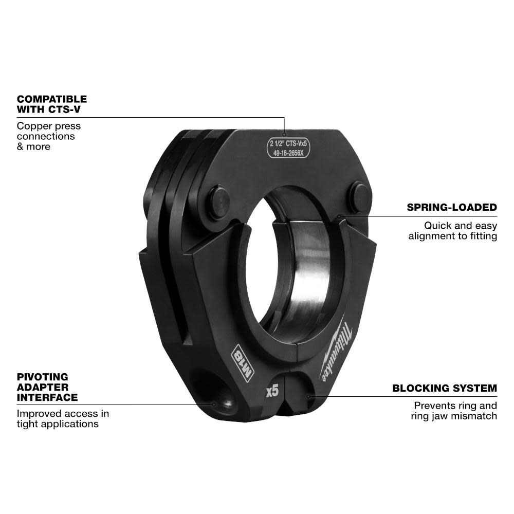 Milwaukee 4 Inch CTS-V Pivoting Press Ring for M18 FORCE LOGIC Press Tools, large image number 11