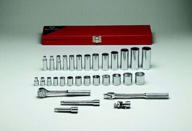 Wright Tool 3/8 In. Drive 31 pc. 6 pt Standard & Deep Socket Set, large image number 0