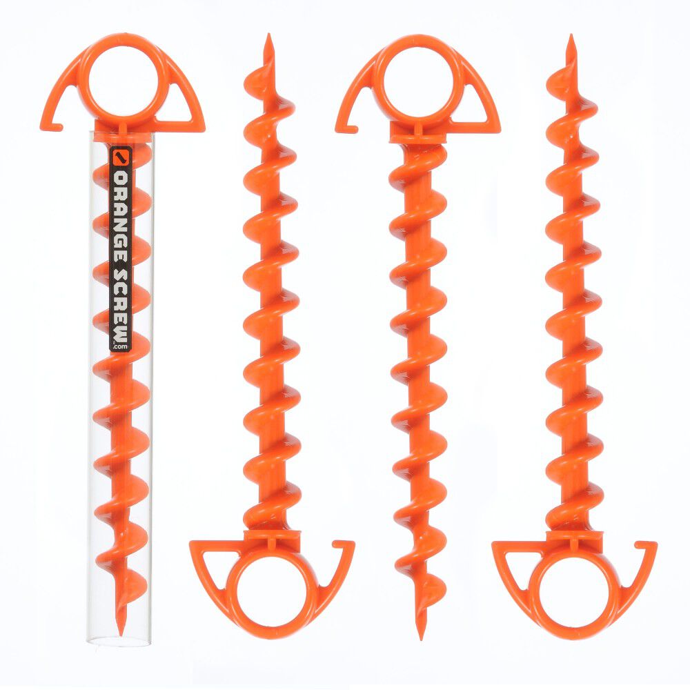 Nite Ize Screw Small Ground Anchor Orange 4 Pieces, large image number 1