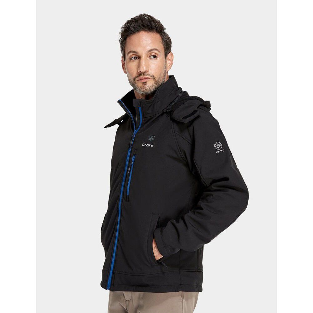 ORORO Mens Black Blue Classic Heated Jacket Kit 5X MJC 31 3010