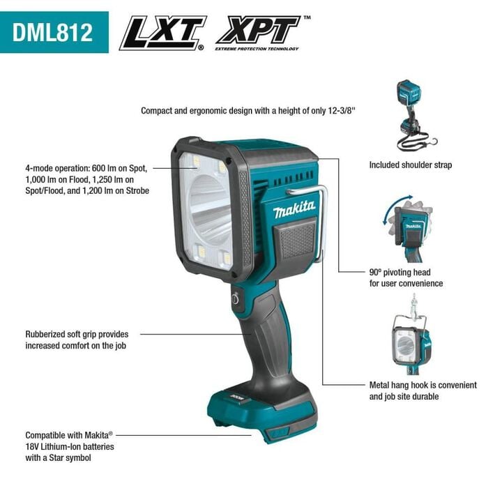 Makita 18V LXT LED Flashlight / Spotlight (Bare Tool), large image number 8