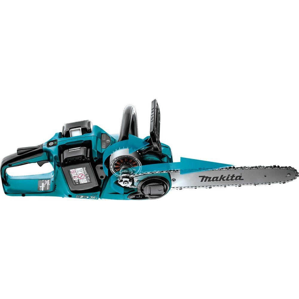 Makita 18V X2 (36V) LXT Lithium-Ion Brushless Cordless 16in Chain Saw Kit (5.0Ah), large image number 9