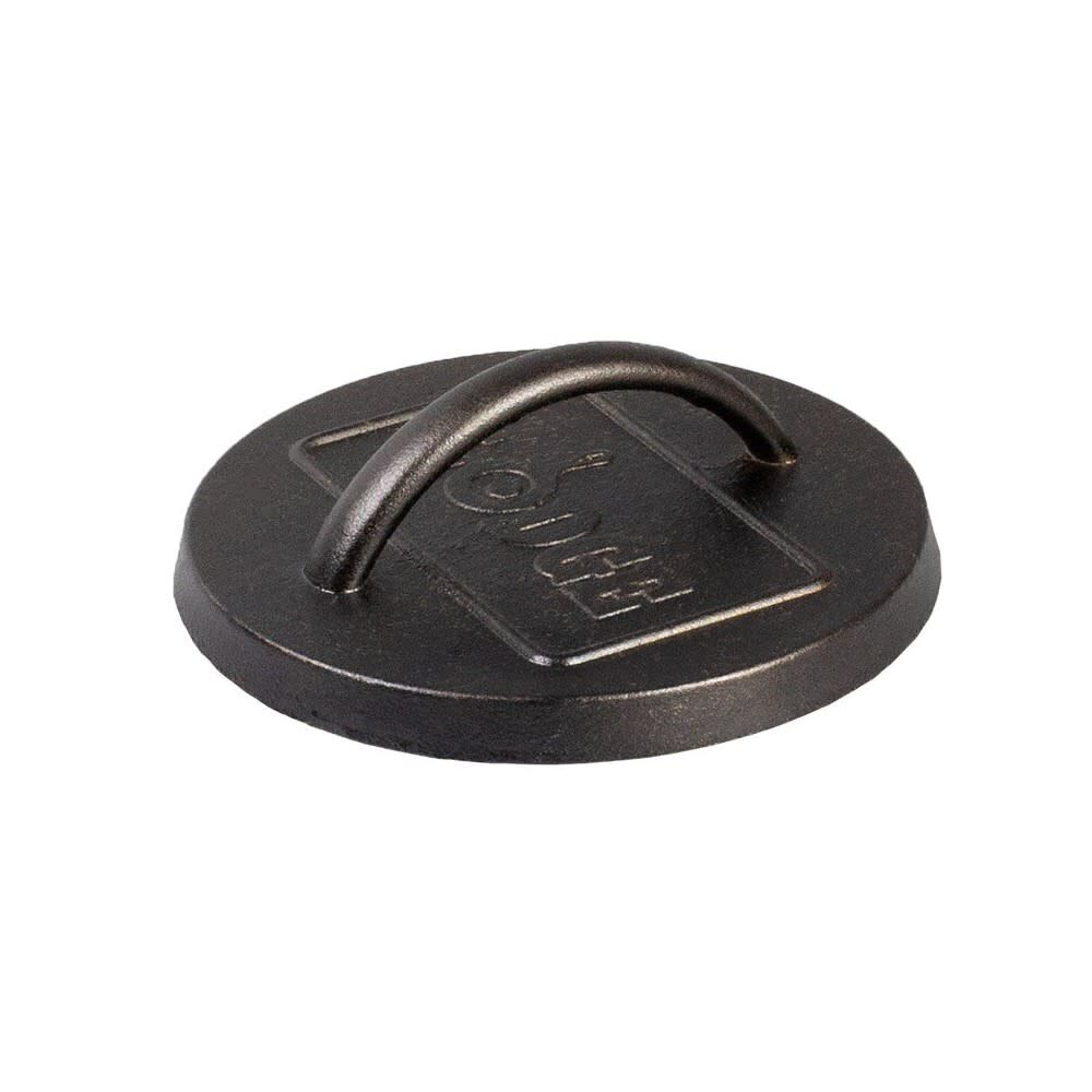 Lodge Cast Iron 6.25 Inch Black Round Seasoned Cast Iron Burger Press – L6BP