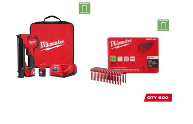 Milwaukee M12 Cable Stapler Kit with 1inch Insulated Cable Staples 600qty Bundle