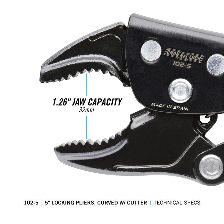 Channellock 5" Locking Pliers, Curved Jaw, large image number 15