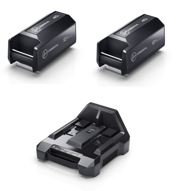 Hoover Commercial Vacuum 40V 12Ah Battery 2pk & Dual Bay Charger Bundle, large image number 0
