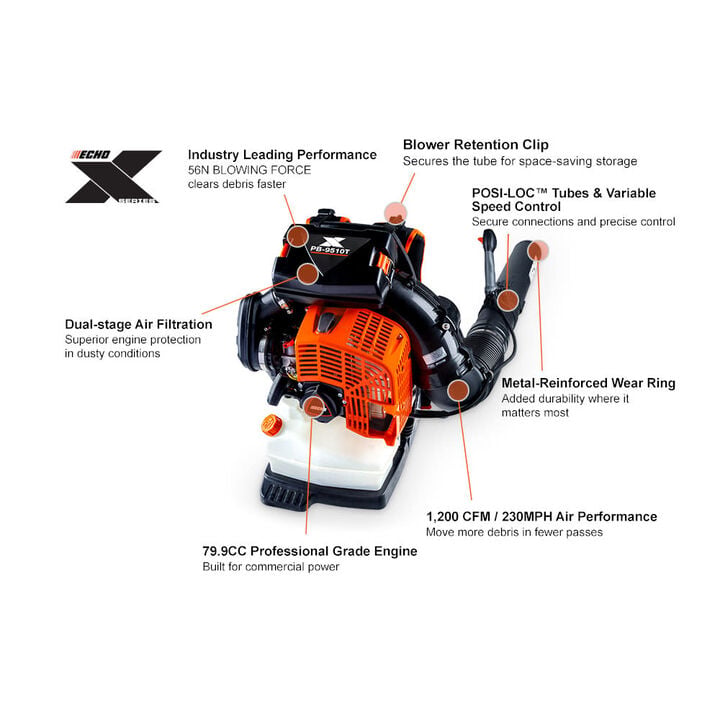 Echo X Series Tube-Mounted Throttle Backpack Blower 79.9 cc, large image number 1