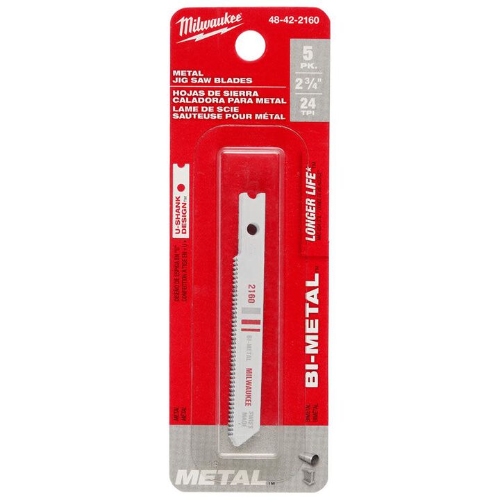 Milwaukee 2-3/4 in. 24 TPI Bi-Metal Jig Saw Blades 5PK, large image number 7