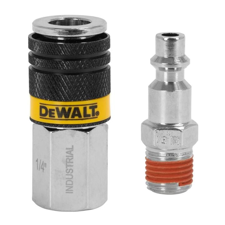 DEWALT 1/4 Inch NPT Industrial Coupler and Plug