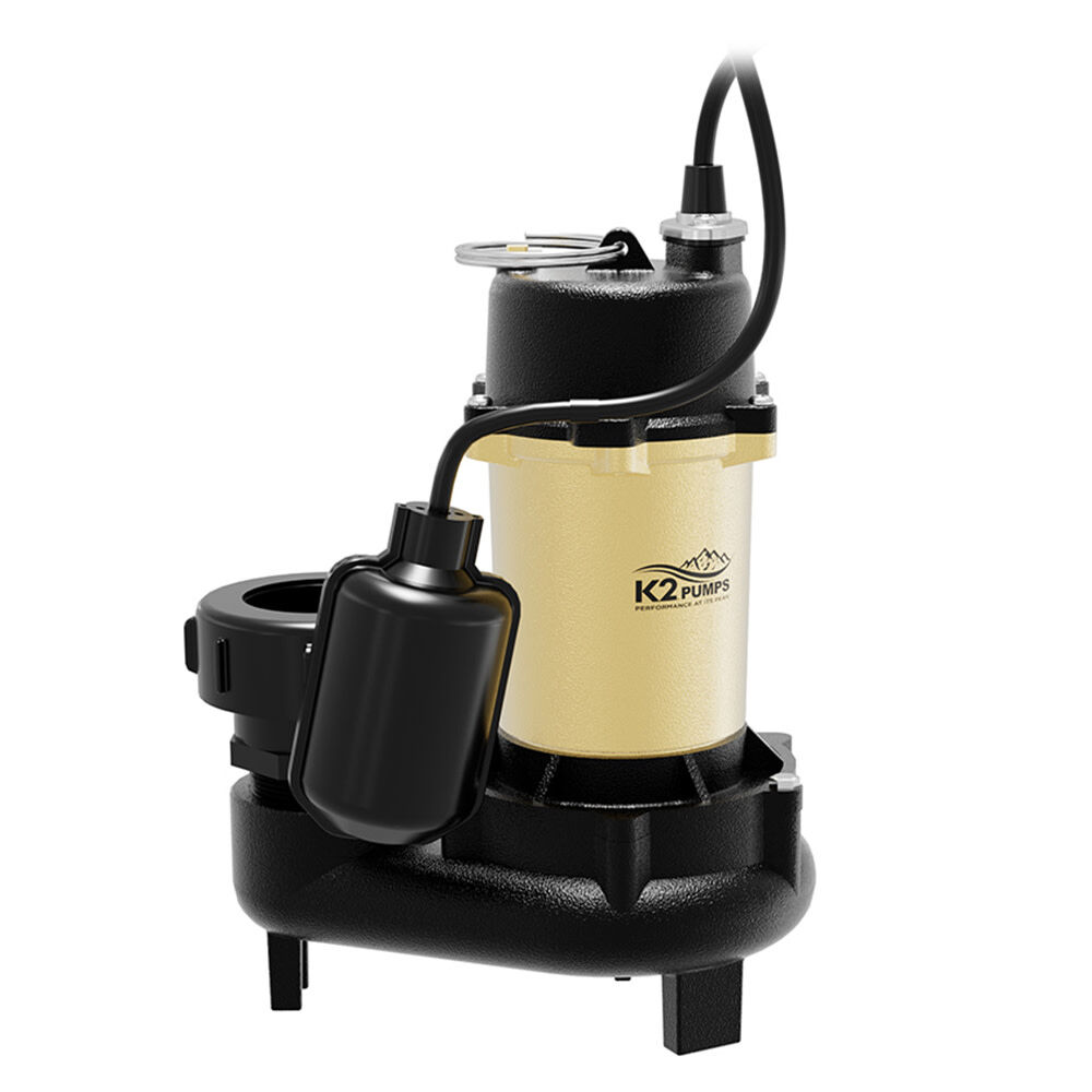 K2 Pumps Effluent Pump 1/2 HP Cast Iron with Piggyback Tethered Switch, large image number 7