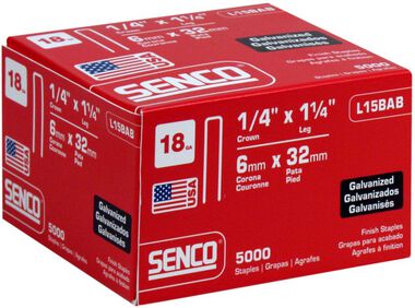 Senco 1-1/4 In. 1/4 In. Crown 5000 Per Bo x 18 gal Medium Wire Staples, large image number 0