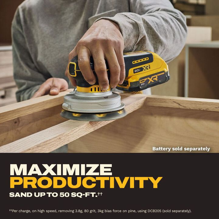 DEWALT Promotional 20V MAX XR 5 Inch Random Orbital Sander (Bare Tool), large image number 4
