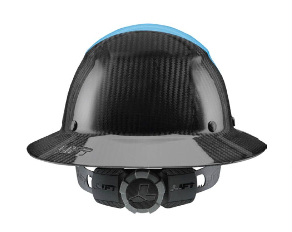 Lift Safety Carbon Fiber DAX Full Brim Hard Hat, Blue/Black