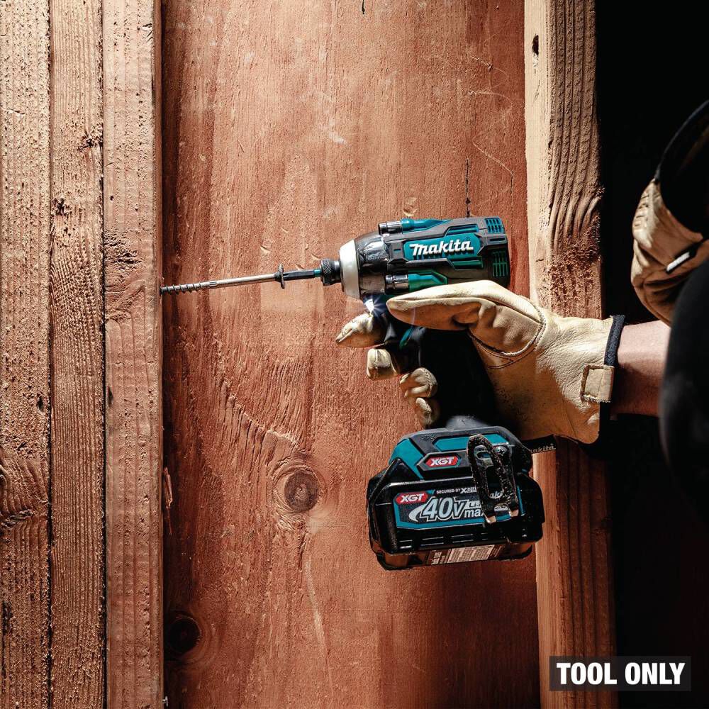 Makita 40V Max XGT Brushless Cordless High Torque 4 Speed Impact Driver (Bare Tool) & ImpactX 100 pc. Driver Bit Set Bundle, large image number 15