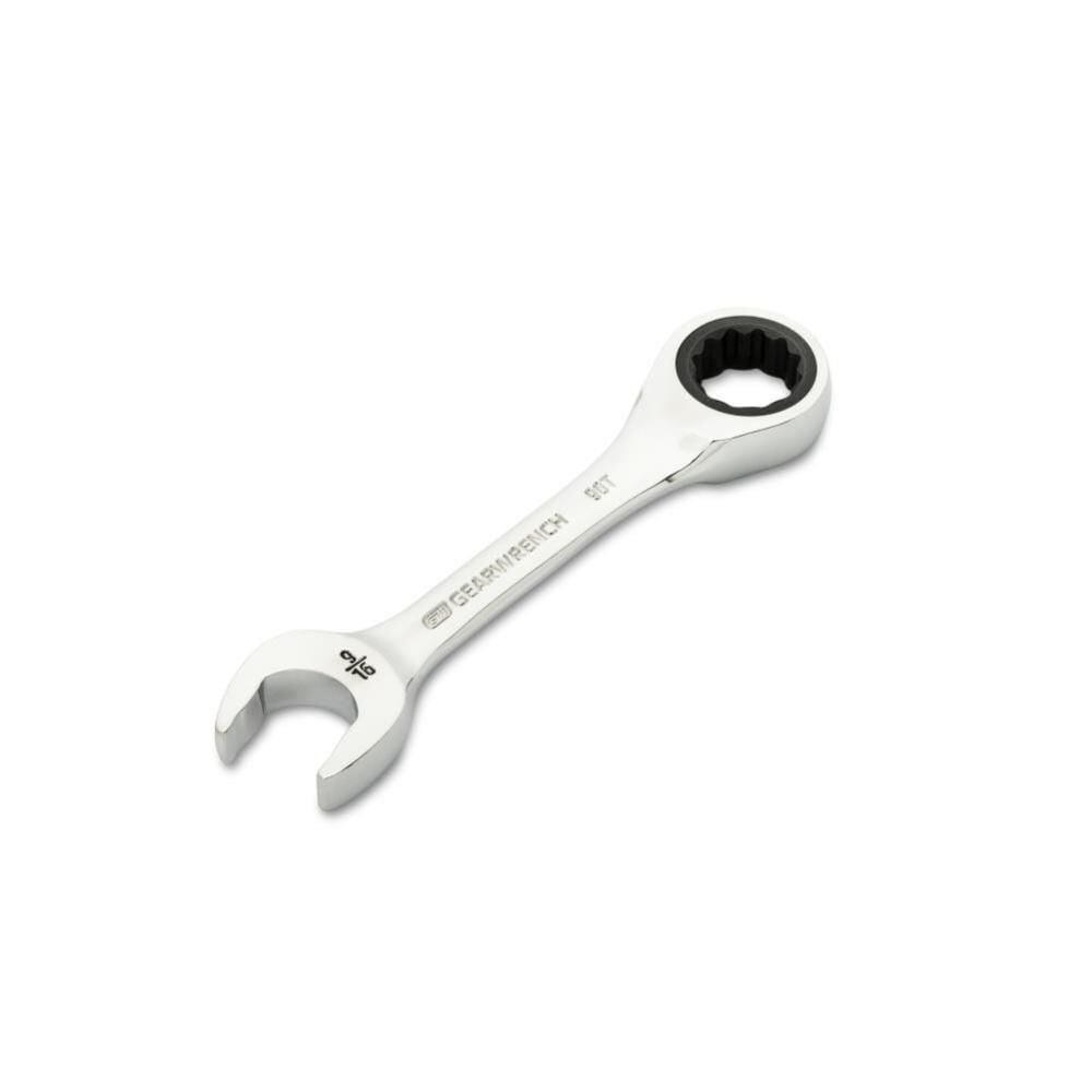 GEARWRENCH 9/16 Inch 90-Tooth 12 Point Stubby Combination Ratcheting Wrench, large image number 2