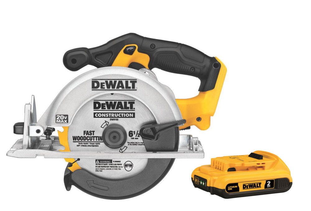 DEWALT 20V MAX 6 1 2 in Cordless Circular Saw with 2Ah 20V Battery Bundle DCB203 DCS391B Acme Tools
