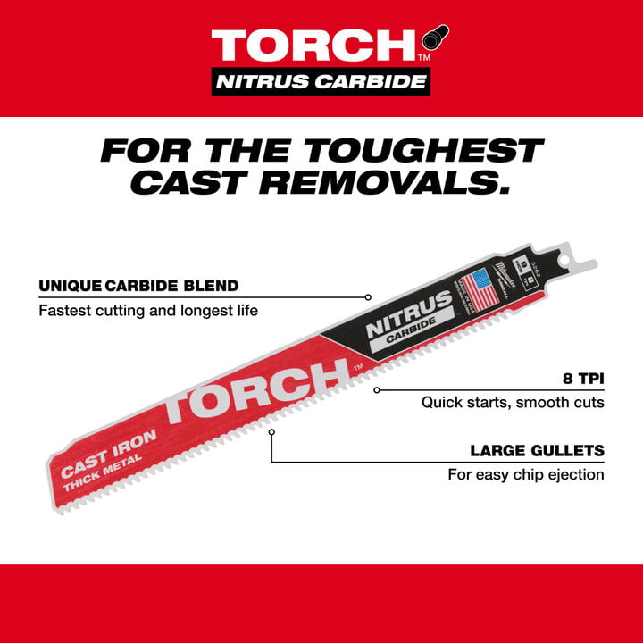 Milwaukee 9inch 7TPI The TORCH for Cast Iron with NITRUS CARBIDE 5PK, large image number 9