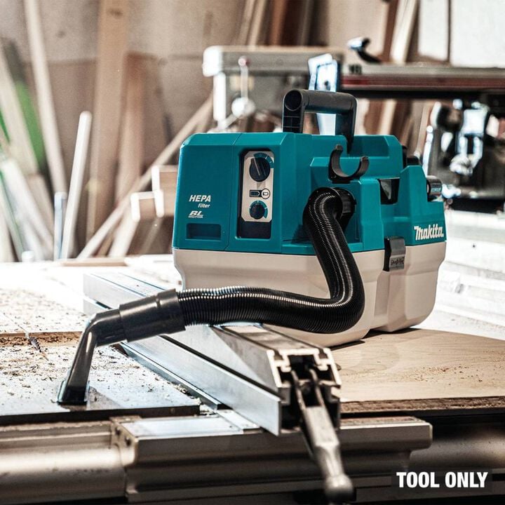 Makita 40V Max XGT Brushless Cordless 2 Gallon HEPA Filter Wet Dry Dust Extractor Vacuum (Bare Tool) Wheel Set & 7 Inch Crevice Nozzle Bundle, large image number 6