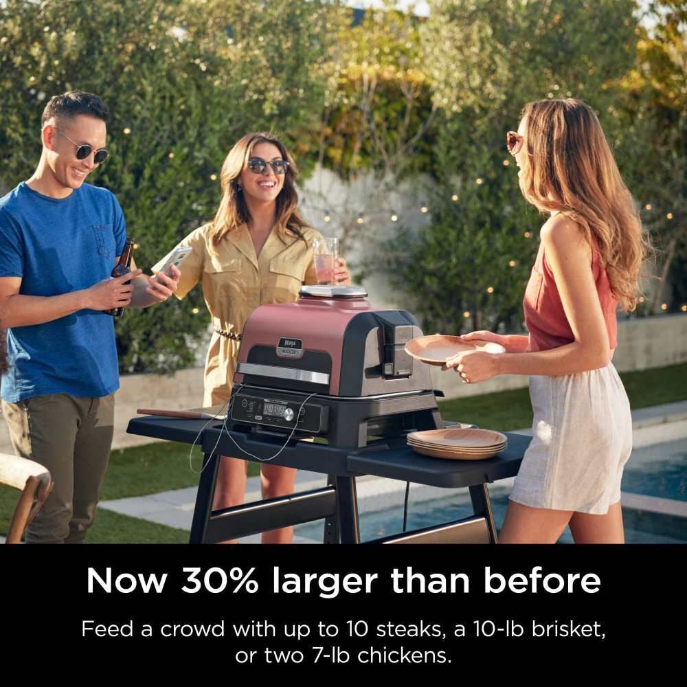 Ninja Woodfire Pro Connect 200 Square Inch Premium XL Electric Grill and Smoker Barbeque Brown, large image number 5