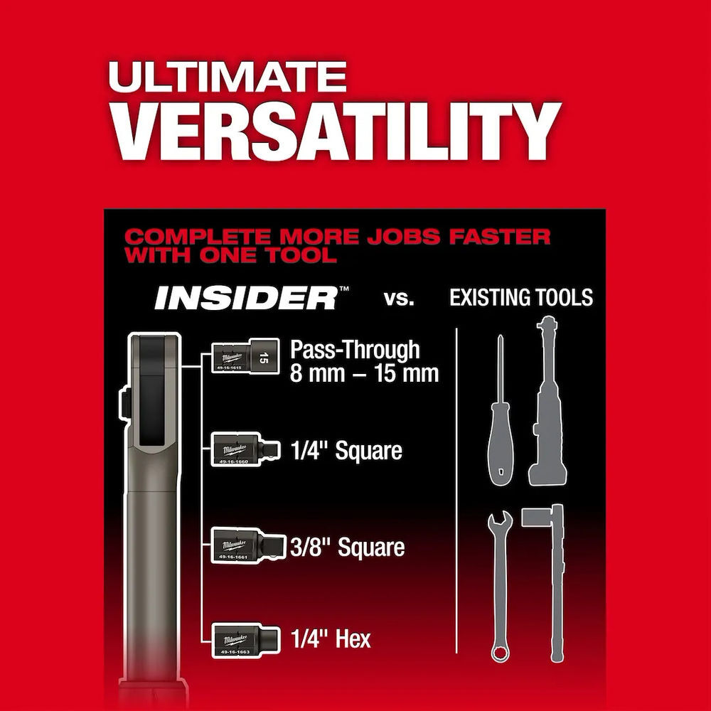 Milwaukee M12 Extended Reach Box Ratchet (Bare Tool) and 1/2 Inch Anvil Adapter Bundle, large image number 16