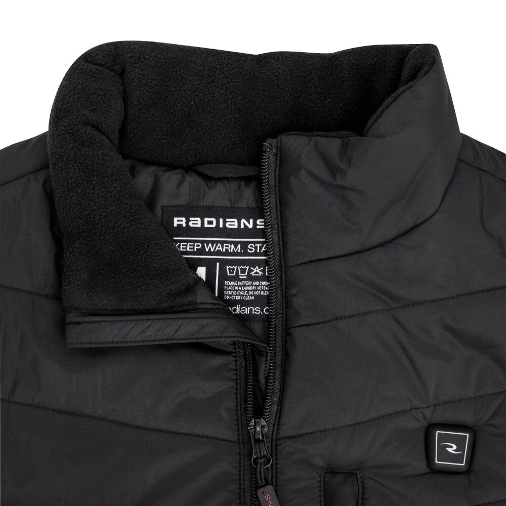 Radians Womens Heated Puffer Vest Kit with Battery, Black, Large, large image number 4