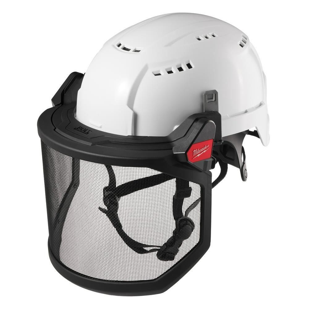 Milwaukee BOLT Full Face Shield Metal Mesh Compatible with Safety Helmets & Hard Hats, large image number 2