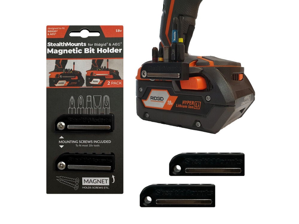 Stealthmounts Bit Holder for AEG/Ridgid 2 Pack Black – BH-AR-BLK-2