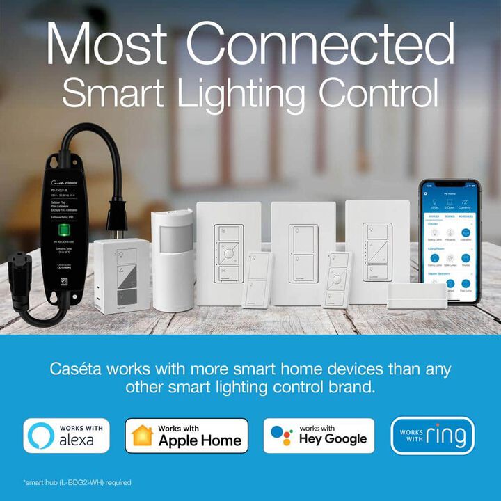 Lutron Caseta 120V 1.5A 1P Gloss White Wireless Smart Fan Speed Control, large image number 8