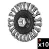 Pferd 4 Inch, 0.014 Inch Stainless Steel Full Cable Knot Wheel Brush Bundle, 10 Pieces, small image number 1