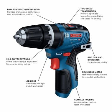 Bosch 12V Max Brushless 3/8 In. Hammer Drill/Driver (Bare Tool), large image number 1
