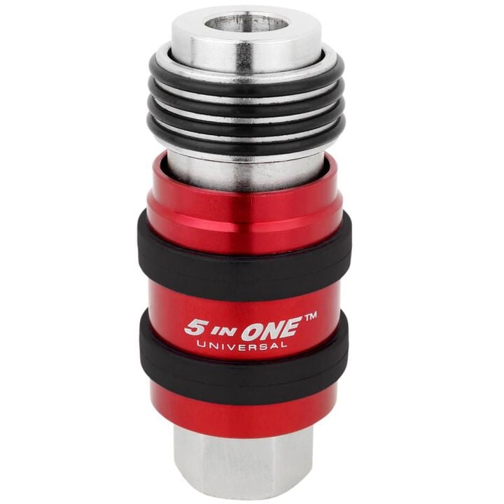 Milton 5 In ONE S-1750 Universal Safety Exhaust Quick-Connect Industrial Coupler 1/4in FNPT