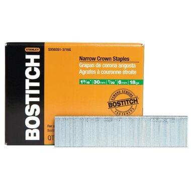 Bostitch 1-3/16 In. 18 Gauge 7/32 In. Narrow Crown Finish Staple, large image number 0