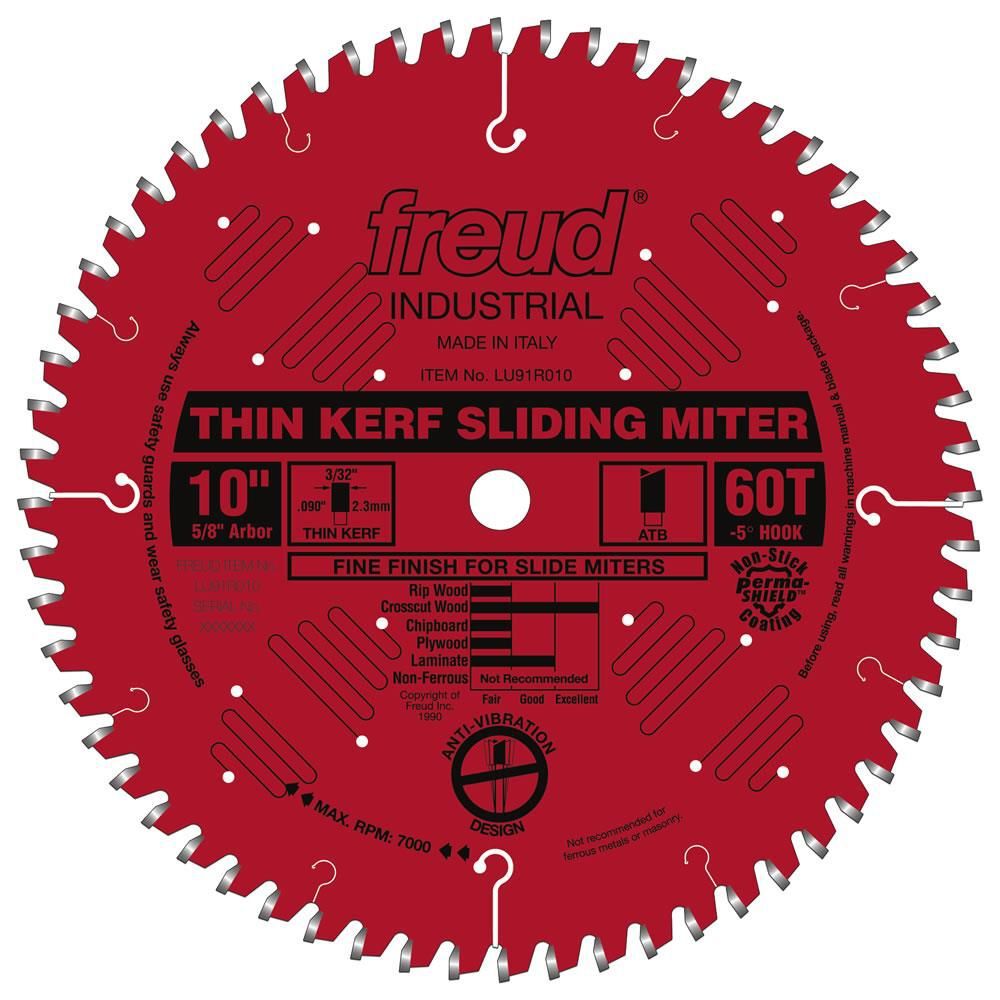 Freud 10in Thin Kerf Sliding Compound Miter Blade with Perma-SHIELD Coating, large image number 1